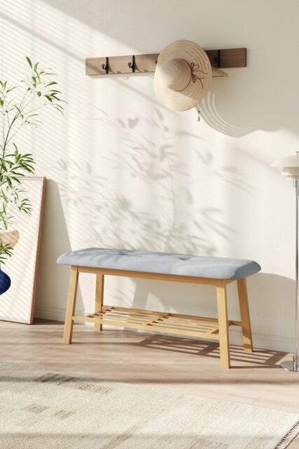H&O Direct Bamboo Shoe Rack Bench for Entryway in Natural - image 1