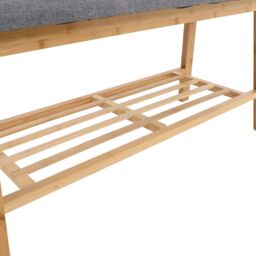 H&O Direct Bamboo Shoe Rack Bench for Entryway in Natural - thumbnail 9