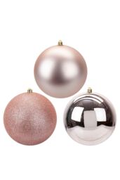 VFM e-Store Christmas Bauble Decoration Hanging Tree Ornament X 3 14cm Rose Gold - thumbnail 1