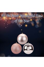 VFM e-Store Christmas Bauble Decoration Hanging Tree Ornament X 3 14cm Rose Gold - thumbnail 3