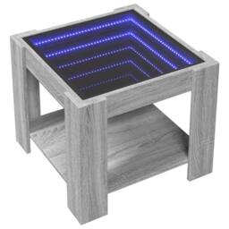 Berkfield Home Coffee Table with LED Grey Sonoma 53x53x45 cm Engineered Wood - Size: 53 x 53 x 45 cm - thumbnail 3