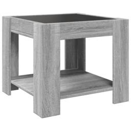 Berkfield Home Coffee Table with LED Grey Sonoma 53x53x45 cm Engineered Wood - Size: 53 x 53 x 45 cm - thumbnail 8