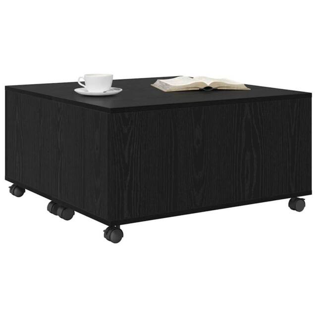 Berkfield Home Modern Coffee Table Black oak 75 x 75 x 38 cm Engineered wood - image 1