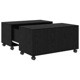 Berkfield Home Modern Coffee Table Black oak 75 x 75 x 38 cm Engineered wood - thumbnail 3