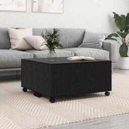 Berkfield Home Modern Coffee Table Black oak 75 x 75 x 38 cm Engineered wood - thumbnail 2