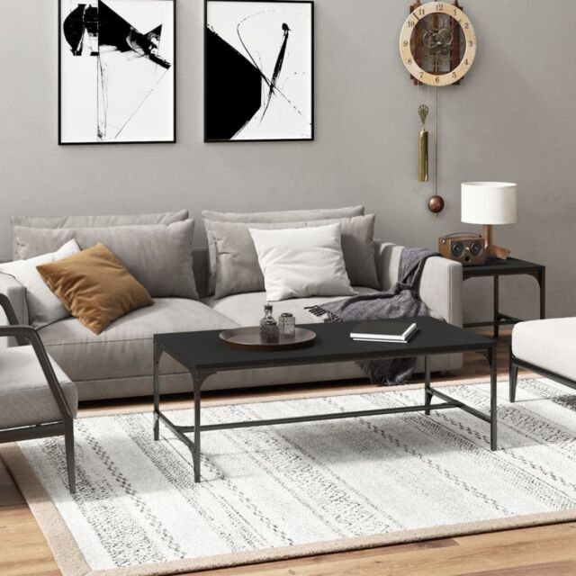 Berkfield Home Coffee Table Black 100x50x35 cm Engineered Wood - Size: 100 x 50 x 35 cm - image 1