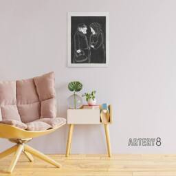 "Artery8 Fantasy Man & woman Samuel J De Mesquita Canvas Wall Art Print in Black - Size: W18"" x H24""" - thumbnail 3