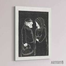 "Artery8 Fantasy Man & woman Samuel J De Mesquita Canvas Wall Art Print in Black - Size: W18"" x H24""" - thumbnail 2