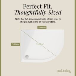 Balterley Premium Shower Tray - Right Hand Offset Quadrant - 1000mm x 900mm - White - thumbnail 5
