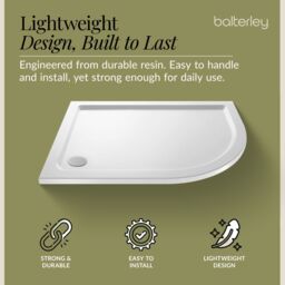 Balterley Premium Shower Tray - Right Hand Offset Quadrant - 1000mm x 900mm - White - thumbnail 3