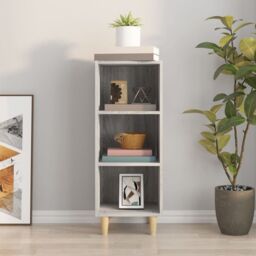 Berkfield Home Sideboard Grey Sonoma 34.5x32.5x90 cm Engineered Wood - thumbnail 3