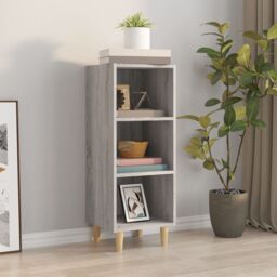 Berkfield Home Sideboard Grey Sonoma 34.5x32.5x90 cm Engineered Wood - thumbnail 1