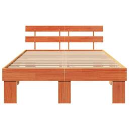Berkfield Home Bed Frame with Headboard Wax Brown 120x200 cm Solid Wood Pine - thumbnail 5