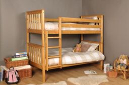 Comfy Living Ltd Premium 3ft Wooden Bunkbed In Various Colours in Light Brown - Size: Single