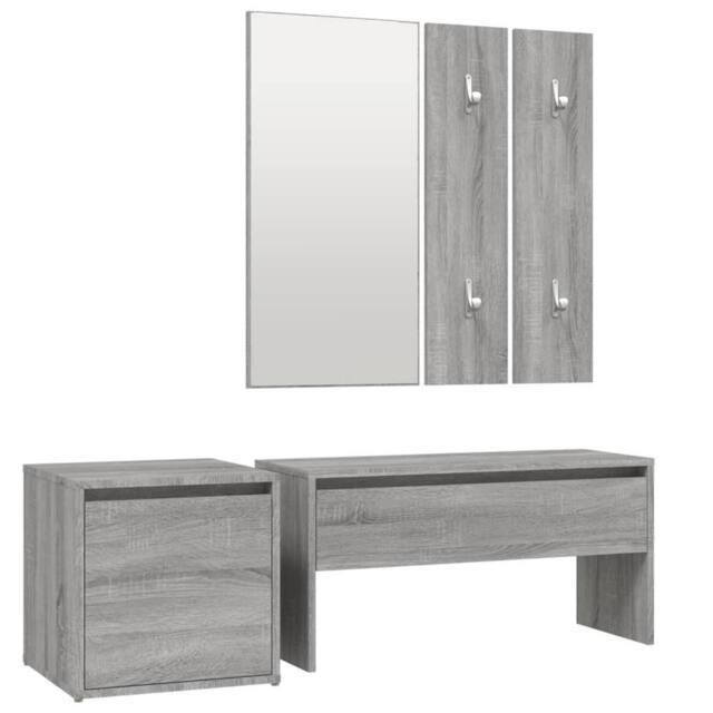 Berkfield Home Hallway Furniture Set Grey Sonoma Engineered Wood - image 1