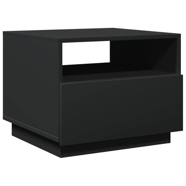 Berkfield Home Modern Coffee Table with LED Lights Black 50x49x40 cm - Size: 50 x 49 x 40 cm - image 1
