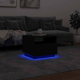 Berkfield Home Modern Coffee Table with LED Lights Black 50x49x40 cm - Size: 50 x 49 x 40 cm - thumbnail 5