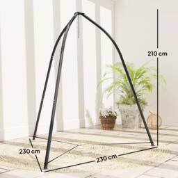 OUTSUNNY Hammock Stand Adjustable Height, for Patio, Garden, Black - thumbnail 3