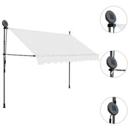Berkfield Home Manual Retractable Awning with LED 300 cm Cream - thumbnail 3