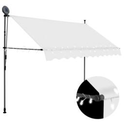 Berkfield Home Manual Retractable Awning with LED 300 cm Cream - thumbnail 2