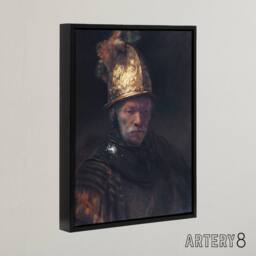 "Artery8 Rembrandt The Man With Golden Helmet Framed Canvas Wall Art Print in Dark Grey - Size: W12"" x H16""" - thumbnail 2
