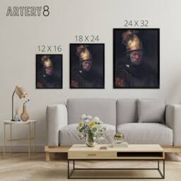 "Artery8 Rembrandt The Man With Golden Helmet Framed Canvas Wall Art Print in Dark Grey - Size: W12"" x H16""" - thumbnail 4