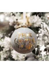 KDMD Grey & Gold Ceramic Bauble- Spread Christmas Cheer 2 Pack - thumbnail 2