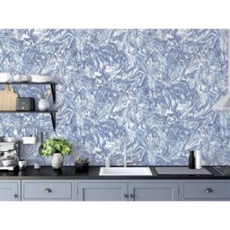 DUTCH WALLCOVERINGS Wallpaper Liquid Marble Blue - thumbnail 4