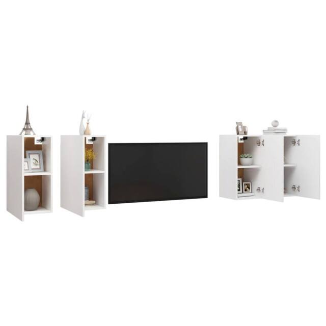 Berkfield Home TV Cabinets 4 pcs White 30.5x30x60 cm Engineered Wood - image 1