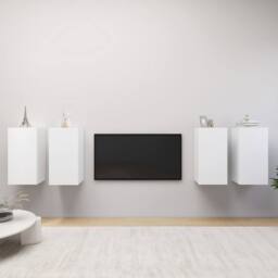 Berkfield Home TV Cabinets 4 pcs White 30.5x30x60 cm Engineered Wood - thumbnail 2