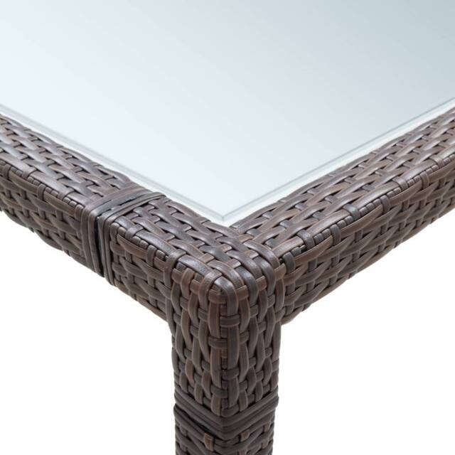 Berkfield Home Durable Garden Dining Table Brown 200x200x74 cm Poly Rattan - Size: 200 x 200 x 74 cm - image 1