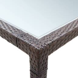 Berkfield Home Durable Garden Dining Table Brown 200x200x74 cm Poly Rattan - Size: 200 x 200 x 74 cm - thumbnail 1