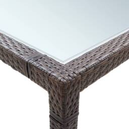 Berkfield Home Durable Garden Dining Table Brown 200x200x74 cm Poly Rattan - Size: 200 x 200 x 74 cm - thumbnail 4