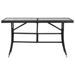 Berkfield Home Garden Table Black 140x80x74 cm Poly Rattan - Size: 140 x 80 x 74 cm - thumbnail 2