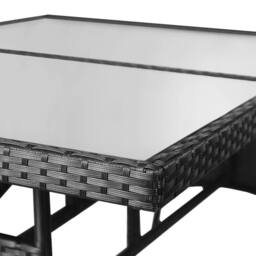 Berkfield Home Garden Table Black 140x80x74 cm Poly Rattan - Size: 140 x 80 x 74 cm - thumbnail 4