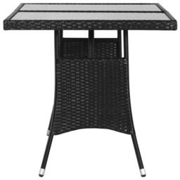 Berkfield Home Garden Table Black 140x80x74 cm Poly Rattan - Size: 140 x 80 x 74 cm - thumbnail 3