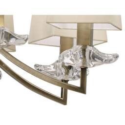 Netlighting Akira Pendant 2 Tier 12 Light E14 Antique Brass With Cream Shades - thumbnail 6