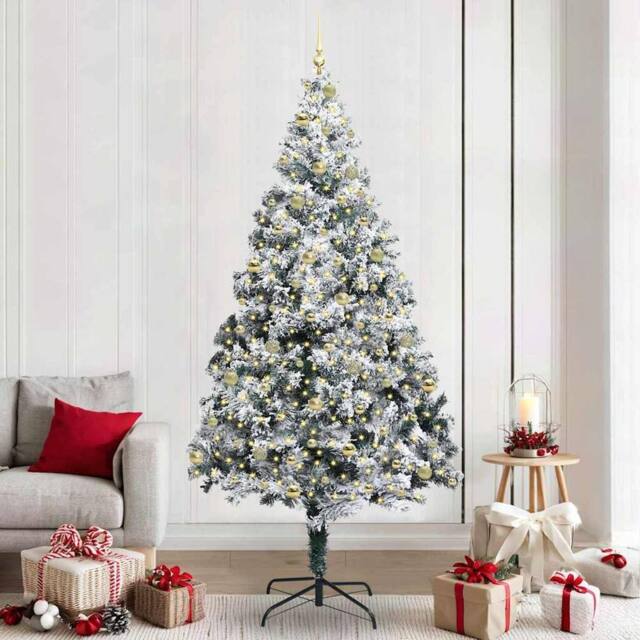 Berkfield Home Artificial Christmas Tree with 300 LEDs with Stand Green 240 cm - image 1