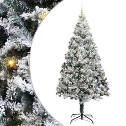 Berkfield Home Artificial Christmas Tree with 300 LEDs with Stand Green 240 cm - thumbnail 2