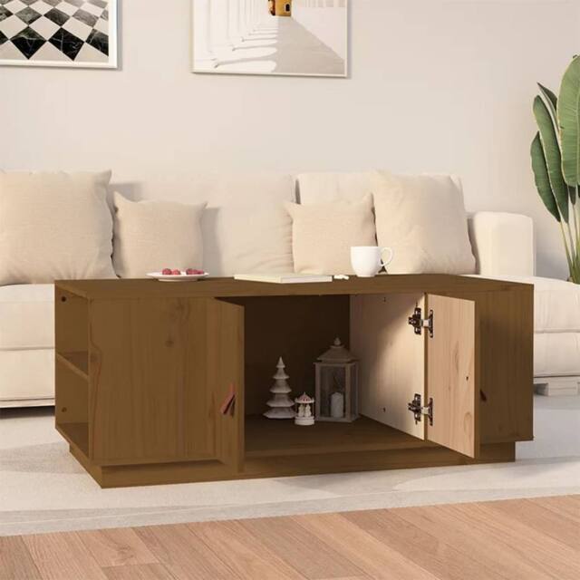 Berkfield Home Beautiful Coffee Table Honey Brown 100x50x41 cm Solid Wood Pine - Size: 100 x 50 x 41 cm - image 1