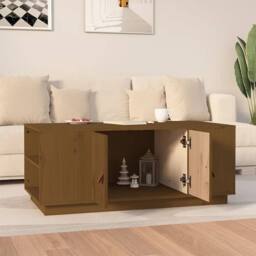 Berkfield Home Beautiful Coffee Table Honey Brown 100x50x41 cm Solid Wood Pine - Size: 100 x 50 x 41 cm - thumbnail 1