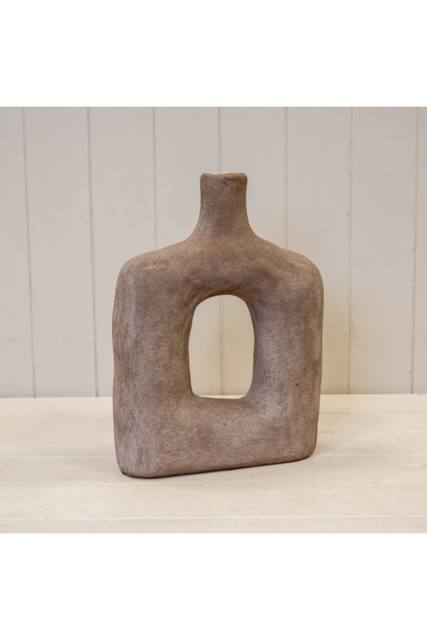 KDMD Tall Brown Textured Sculptured Vase in Light Brown - image 1