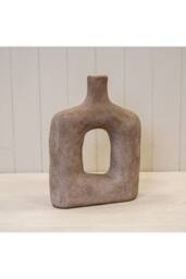 KDMD Tall Brown Textured Sculptured Vase in Light Brown - thumbnail 1