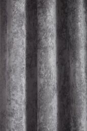 Catherine Lansfield 'Crushed Velvet' Lined Eyelet Curtains in Silver - Size: 168 cm width x 183 cm drop - thumbnail 3