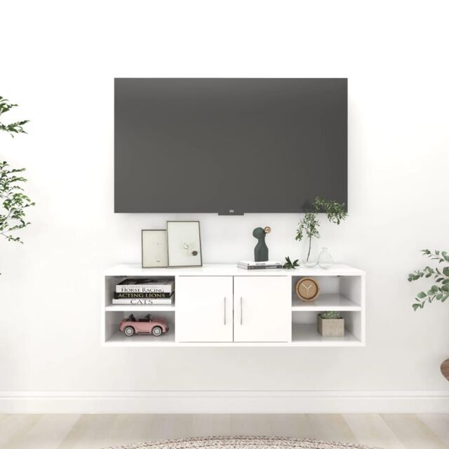 Berkfield Home Wall Shelf White 102x30x29 cm Engineered Wood - Size: 102 x 30 x 29 cm - image 1