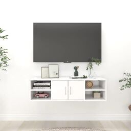 Berkfield Home Wall Shelf White 102x30x29 cm Engineered Wood - Size: 102 x 30 x 29 cm - thumbnail 1