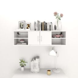 Berkfield Home Wall Shelf White 102x30x29 cm Engineered Wood - Size: 102 x 30 x 29 cm - thumbnail 3