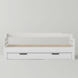 AKA 3ft Daybed Trundle & Drawer Cabin Bed Guest Bed Sofa in White - Size: Single - thumbnail 5