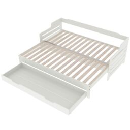 AKA 3ft Daybed Trundle & Drawer Cabin Bed Guest Bed Sofa in White - Size: Single - thumbnail 6