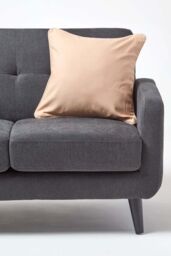 Homescapes Cotton Plain Cushion Cover in Beige - Size: 60 cm x 60 cm - thumbnail 4